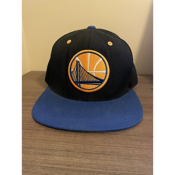 NBA Golden State Warriors Blue/black Fitted 7 Mitchell & Ness Hat - Picture 1 of 3